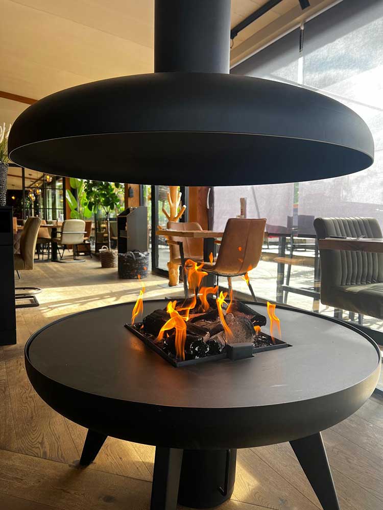 Hotel Arena open vuur, gas openhaard